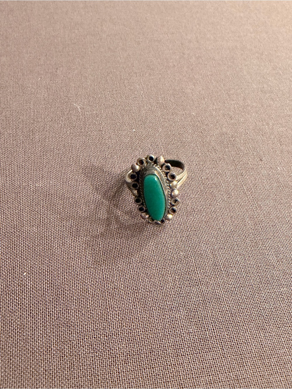 Turquoise Oval Stone Sterling Silver Silver Ring